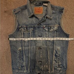 Levi's Iconic vintage Blue Denim vest - heavily distressed